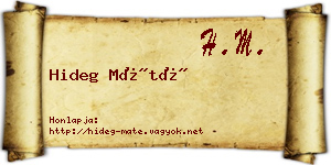 Hideg Máté névjegykártya